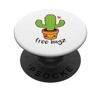 Free Hugs Cactus Corazón Amor Cactus PopSockets PopGrip Adhesivo
