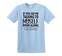 Free HUGS JUST Kidding Dont't Funny Novelty Joke - Camiseta para hombre, Camiseta azul cielo con estampado negro, M
