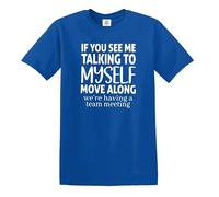 Free HUGS JUST Kidding Dont't Funny Novelty Joke - Camiseta para hombre, Camiseta azul real con estampado blanco, 4XL