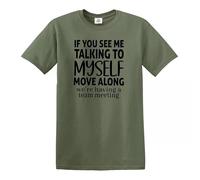 Free HUGS JUST Kidding Dont't Funny Novelty Joke - Camiseta para hombre, Camiseta verde militar con estampado negro, 3XL