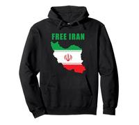 Free Iran Country Map & Sun Emblem Flag Sudadera con Capucha