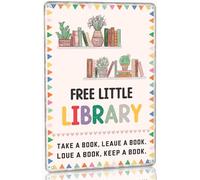 Free Little Library Take A Book - Letreros de metal de lectura para puerta delantera, exterior, amante de los libros, regalo, decoración de pared vintage para el hogar, garaje, mujer, cueva,