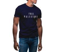 Free Palestine Flag in The Heart Camiseta Azul Marino para Hombre Size XL