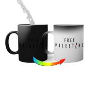 Free palestine flag in the heart Taza mágica | Funny Novelty Tazas mágicas 330ml
