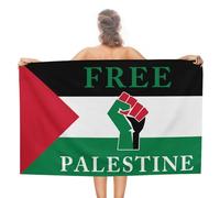 Free Palestine - Toalla de playa de algodón de 31 x 51 pulgadas, toalla de viaje para baño, baño, picnic, viajes por carretera, hotel, no encoge, secado rápido, ligera