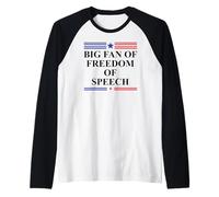 Free Press Free Speech Big Fan of Freedom of Speech Protest Camiseta Manga Raglan