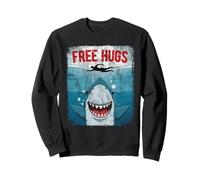 Free Shark Hugs Wildlife Ocean Animals Lover Vintage Sudadera