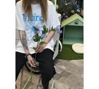 (Free Size,113)Clotty Team Fashion Brand Short Sleeve Little Daisy Summer Go-Eun Kim Same Style Loose-Fitting Pure Cotton T-Shirt Female Summer