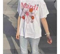 (Free Size,126)Clotty Team Fashion Brand Short Sleeve Little Daisy Summer Go-Eun Kim Same Style Loose-Fitting Pure Cotton T-Shirt Female Summer