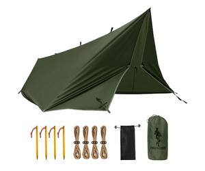 FREE SOLDIER & ADIKING Lona Impermeable de 3 x 3,2 m, Lona Ultraligera, protección UV, para Camping, Senderismo, Actividades al Aire Libre (marrón, Revestimiento Plateado)