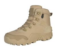 FREE SOLDIER Botas de Caza para Hombres Medio Alto Zapatos Botas Militares de Combate de Tiro Alto con Cordones Ligeros para Todo Terreno para Montaña Trekking(Tan 46EU)