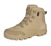 FREE SOLDIER Botas de Caza para Hombres Medio Alto Zapatos Botas Militares de Combate de Tiro Alto con Cordones Ligeros para Todo Terreno para Montaña Trekking(Tan 39EU)