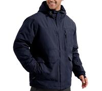 FREE SOLDIER Chaqueta de esquí impermeable para hombre con forro polar cálido cuello de nieve de invierno con capucha y costuras totalmente selladas, Azul Marino, XXL