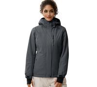 FREE SOLDIER Chaqueta de Esquí Impermeable para Mujer Forrada de Forro Polar Abrigada Invierno Lluvia con Capucha Costuras Completamente Selladas,(Gris,L)