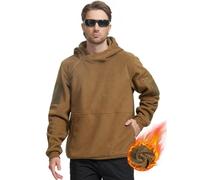 FREE SOLDIER Chaquetas de Forro Polar para Hombres Sudadera con Capucha y Cremallera 1/4, Chaqueta táctica para Exteriores del ejército a Prueba de Viento (marrón Lobo, XXL)