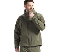 FREE SOLDIER Chaquetas Invierno para Hombre Cazadoras Militar Softshell Ropa de Trabajo Impermeable con Forro Polar para Exteriores Chaquetas de Caza Multibolsillos con Capucha (Verde,3XL)
