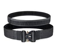 FREE SOLDIER Cinturón Táctico de Doble Capa, con Cinturón Interior, Diseñado con Cierre Metálico y Enganche Rápido, Fabricado con Técnica de Corte Láser Pesado