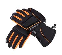 Free Soldier Guantes de Invierno Impermeables Termal Nieve Esquí Snowboard Ciclismo Motonieve Manoplas Calientes Calentadores de Manos 3M Thinsulate Guantes aislados con Bolsillo (Naranja Negro, L