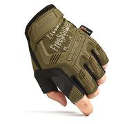 FREE SOLDIER Guantes de Moto para Hombre Verano Guantes Tácticos Militares Ideal para Motocross Ciclismo Airsoft Combate Alpinismo Guantes Medio Dedo Marrón L