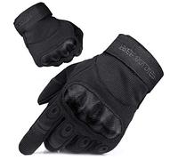 FREE SOLDIER Guantes Moto Verano Hombre Guantes Tacticos Militares para Deportes al Aire Libre, Escalada, Ciclismo, MTB, Airsoft, Paintball, Senderismo, Acampada, Trabajo(Dedo Completo/Negro, M)