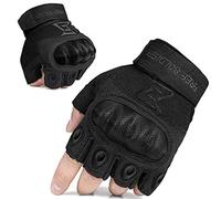 FREE SOLDIER Guantes Moto Verano Hombre Guantes Tacticos Militares para Deportes al Aire Libre, Escalada, Ciclismo, MTB, Airsoft, Paintball, Senderismo, Acampada, Trabajo(Sin Dedos/Negro, M)