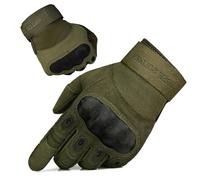 FREE SOLDIER Guantes Moto Verano Hombre Guantes Tacticos Militares para Deportes al Aire Libre, Escalada, Ciclismo, MTB, Airsoft, Paintball, Senderismo, Acampada, Trabajo(Dedo Completo/Verde, L)