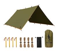 FREE SOLDIER Lona portátil Impermeable Multifuncional al Aire Libre Camping Viaje toldo mochilero Lona Refugio Lona de Lluvia (marrón)