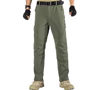 FREE SOLDIER Pantalones de Trabajo Softshell para Hombre Pantalones Trekking Termico Pantalones Montaña Impermeable Pantalones de Snowboard de Invierno Pantalones de Caza(Verde,46)