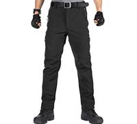 FREE SOLDIER Pantalones de Trabajo Softshell para Hombre Pantalones Trekking Termico Pantalones Montaña Impermeable Pantalones de Snowboard de Invierno Pantalones de Caza(Negro, 48)