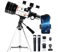 FREE SOLDIER Telescopio para niños con apertura de 70 mm, telescopios refractores astronómicos para principiantes (15X-150X), telescopio de 300 mm para adultos de alta potencia con un adaptador de