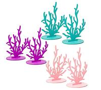 free-space Decoración de fieltro para fiesta de sirena, suministros de fiesta de cumpleaños o graduación, adorno de mesa bajo el mar para baby shower (6 unidades, coral)