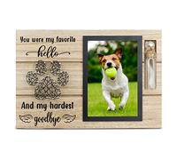free-space Marco de Fotos conmemorativo para Mascotas con Botella de Vidrio pequeña para Cenizas o Regalo de pérdida de Gato de Perro de Pelo (Black)