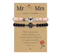 free-space Pulsera de proyección Te amo Pulsera de cuentas en 100 idiomas para el día de San Valentín Regalo de pareja para mi esposa, novia, señora y señor. (Mr Mrs)