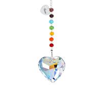 free-space Rainbow Bridge Pets - Atrapasueños de luz de Cristal Personalizado, Recuerdo de Gato/Perro, Regalo de condolencia por pérdida de Mascota (Heart)