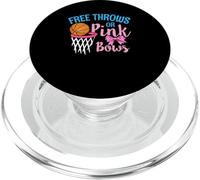 Free Throws or Pink Bows Gender Reveal Cute Girl tee PopSockets PopGrip para MagSafe