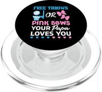 Free Throws or Pink Bows Papa Loves You Gender Reveal Men PopSockets PopGrip para MagSafe
