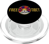 Free Tibet Tibetan Flag Emblem Restore The Dalai Lama PopSockets PopGrip para MagSafe