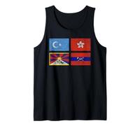 Free Tibet UYGHURS Hong Kong Inner Mongolia China Flag Camiseta sin Mangas