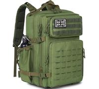 FREEAMG Mochila táctica militar de viaje de 42 litros con soporte para botellas, mochila de supervivencia de gran capacidad con sistema MOLLE y compartimento para laptop, bolsa de 3 días para