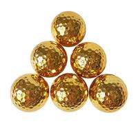 Freebily Bolas Golf Doradas De Doble Capa: Recubrimiento Galvanizado Dorado, Bolas Regalo 6 piezas Talla única