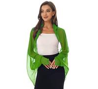 Freebily Chal Estola Nupcial para Mujer Novia de Fiesta Boda Ceremonia Chal Manga Larga de Gasa Chicas Cárdigan Flojo Suelta Verde B One Size