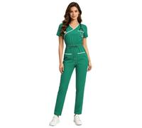 Freebily Combinaison Cirugía Mujer Uniforme Enfermería Médica Uniforme Médico Traje Pintura Todo El Cuerpo Conjuntos Uniformes Trabajo Verde M