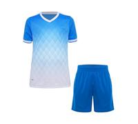 Freebily Conjunto De Ropa Deportiva De Fútbol para Niños Top Y Pantalones Corto Ropa Casual Chándal Deportivo De Verano Azul Claro 11-12 años
