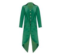 Freebily Disfraces Steampunk Del Renacimiento Niños Chaqueta Victoriana Abrigo De Vampiro Victoriano Gótico Medieval Disfraces De Halloween Verde oscuro 9-10 años