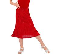 Freebily Falda Metálica De Danza para Niñas Faldas con Lentejuelas Acampanada De Cintura Alta Ropa De Fiesta Cumpleaños Rojo 5-6 años