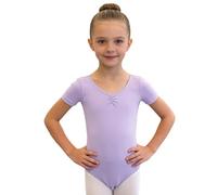Freebily Leotardo De Ballet para Niñas Maillot Manga Corta De Gimnasia Body De Danza Elástico Traje De Bailarina Actuación Lavanda 7-8 años