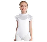 Freebily Leotardos De Gimnasia para Niñas Body Elástico con Encaje Leotardos Danza Clásico Traje De Bailarina Actuación Blanco 5-6 años