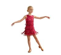 Freebily Maillot Patinaje Artistico Niña Traje De Baile Latino Borlas Y Flecos Cha-cha Competiciones Rosa Oscuro 5-6 años