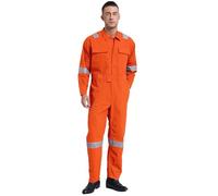 Freebily Mono De Alta Visibilidad para Adulto Mono De Trabajo Desechable Peto De Seguridad Uniformes Mecánicos Traje De Caldera Overol De Mecánico Naranja XXL/180