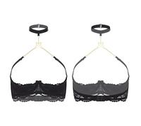 Freebily Mujer Sujetador Bralette Ropa Interior Sin Relleno Transparente Babydoll Parte Superior Pijama Noche Rave Tipo B S